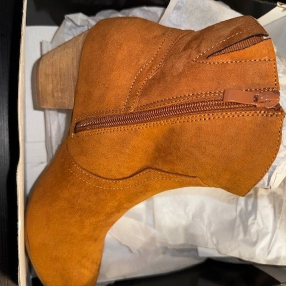 Torrid Brown Ankle Booties with Side Zipper